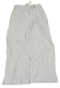 Bílé lněné culottes kalhoty Zara