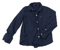 Tmavomodrá bodkovaná á košeľa H&M