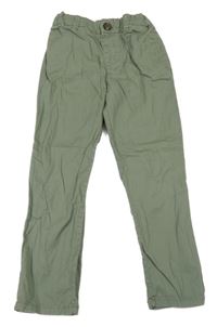 Světlekhaki plátenné chino nohavice H&M