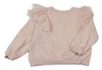 Svetloružová oversize mikina so sieťovinou H&M