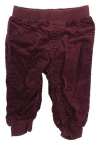Vínové podšité menšestrové cuff nohavice C&A