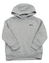 Sivá melírovaná mikina s logom a kapucňou zn. Slazenger