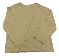 Hnědobéžové melírované triko s kapsou H&M