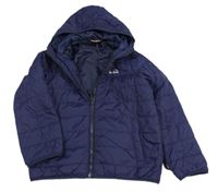 Tmavomodrá prešívaná šušťáková funkčná zateplená bunda s logom a kapucňou Peter Storm