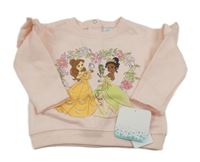 Nové - světlerůžová mikina s Belle a Tianou a volánky Disney