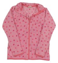 Růžová puntíkatá fleecová propínací mikina INFINITY KIDS