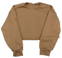 Hnedá oversize crop mikina SHEIN