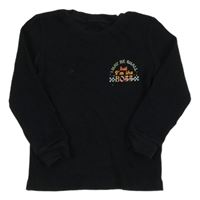 Černé žebrované mikinotriko s nápismi