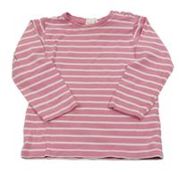 Růžovo-bílé pruhované triko famy