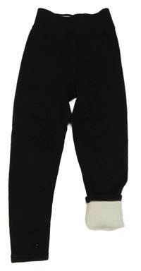 Čierne teplákové thermo legíny