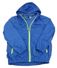 Zafírová kockovaná šušťáková nepromokavá funkčná bunda s kapucňou crane