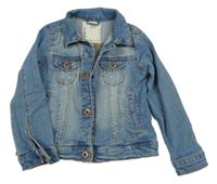 Svetlomodrá tepláková rifľová bunda s golierikom Vertbaudet