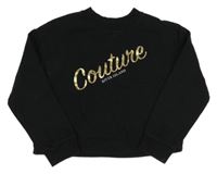 Čierna crop mikina so zlatým nápisom a logom RIVER ISLAND