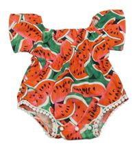 Červeno-zelený kraťasový overal s melouny