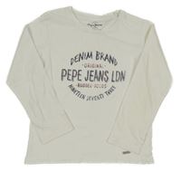 Bílé triko s logem Pepe Jeans