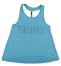Modrý melírovaný športový top s logom Pineapple