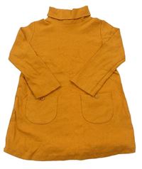 Oranžové šaty s kapsičkami a rolákom Next