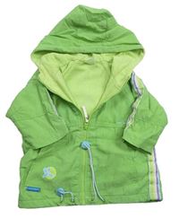 Zelená šušťáková jesenná bunda s pruhmi a kapucňou Coccodrillo