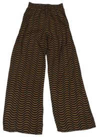 Hnedo-čierne vzorované nohavice H&M