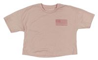 Ružové crop tričko s vlajkou George