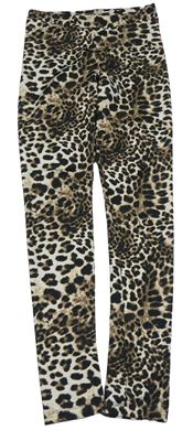 Béžovo-černé sportovní legíny s leopardím vzorem H&M