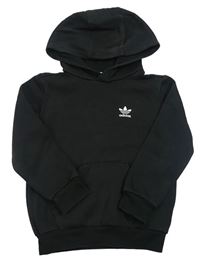 Černá mikina s logem a kapucí Adidas