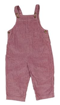 Starorůžové manšestrové laclové kalhoty Primark