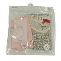 2x top - krémový s leopardím vzorem + světlerůžový zn. Name it