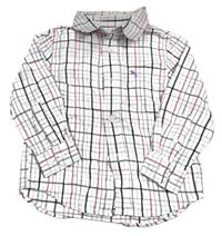 Bílo-černo-růžová kostkovaná košile s výšivkou H&M