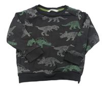 Antracitová mikina s dinosaurami M&S