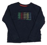 Tmavomodré triko s nápisy Baker