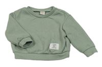 Khaki rebrovaná mikina s nášivkou