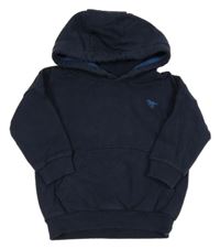 Tmavomodrá mikina s výšivkou a kapucňou Next