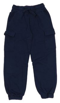 Tmavomodré cargo tepláky H&M