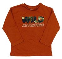 Skořicové mikinotriko s nápisom Vertbaudet