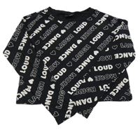 Čierne crop tričko s nápismi a srdiečkami Page One Young