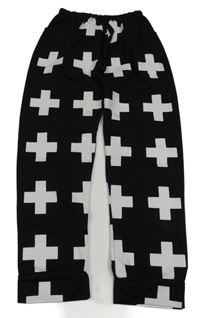 Černé vzorované tepláky