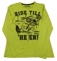 Limetkové triko se skateboardem C&A