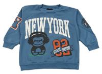 Tmavomodrá mikina s opicou a číslom Next