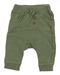 Khaki žebrované tepláky s knoflíky C&A