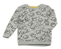 Sivá melírovaná skvrnitá mikina s Pudseym George