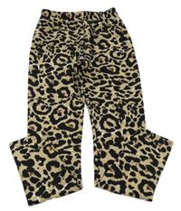 Béžovo-čierne vzorované legíny Shein