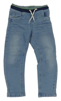 Modré jogger rifle s úpletovým pasom Alana