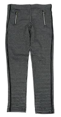 Čierno-biele kockované tregíny so zipy Primark