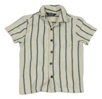 Smetanovo-zelená pruhovaná tepláková košeľa Primark