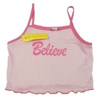 Nové - Ružový crop top s nápisom Shein