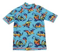 Modré UV tričko s dinosaury Next
