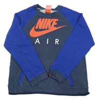 Tmavomodro-safírová mikina s logem Nike Air