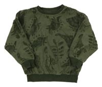 Khaki mikina s froté dinosaurami George