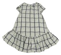 Bielo-tmavomodré kockované ľahké šaty Old Navy